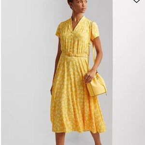 Ralph Lauren Black Label Yellow Midi Dress